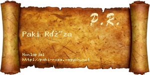 Paki Róza névjegykártya